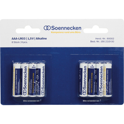 Soennecken Batterie 80002 Micro AAA LR03 1,5 V 8 St./Pack