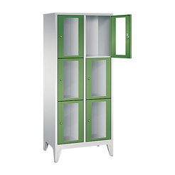 CP CLASSIC Fächerschrank, Fachhöhe 510 mm, mit Füßen, 6 Fächer, Breite 810 mm Tür resedagrün