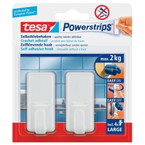 tesa Powerstrips® Systemhaken Large, ablösbar, classic weiß
