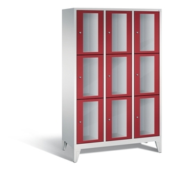 CP CLASSIC Fächerschrank, Fachhöhe 510 mm, mit Füßen, 9 Fächer, Breite 1200 mm Tür rubinrot