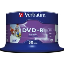 Verbatim DVD+R Rohlinge, 16x 4,7 GB, bedruckbar/43512 16x 50 DVD+R 4,7 GB