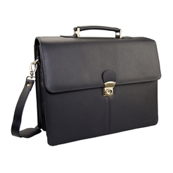 MONOLTIH 2000003193 - Leder-Aktentasche, Schwarz 39x30x11 cm 