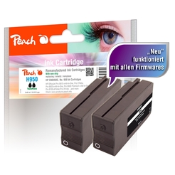 Peach Doppelpack Tintenpatrone schwarz kompatibel zu HP No. 950, CN049AE