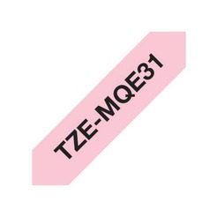 TZe-MQe31 Schriftbandkassette - laminiert, 12 mm x 4 m, schwarz auf pastell rosa