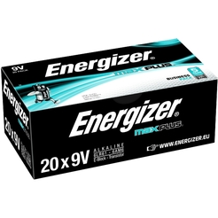 Energizer® Batterie, MAX PLUS™, Alkaline, E-Block, 9V-Block, 6LR61, 9 V (20 Stück)