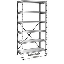 Scholz Industrie- und Lagersteckregal, Höhe 2280 mm, 6 Böden - Bodenbreite 1200 mm, Grundfeld mit Tiefe 600 mm