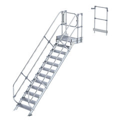 Günzburger Steigtechnik Treppenmodul - Alustufen, Stufenbreite 800 mm - 8 Stufen