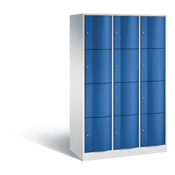 CP Schließfachschrank - HxBxT 1950 x 1150 x 540 mm, 12 Fächer - lichtgrau RAL 7035 / enzianblau RAL 5010