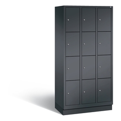 C+P Schließfachschrank Classic, H1800xB900xT500mm, Korpus: schwarzgrau, Türen: schwarzgrau