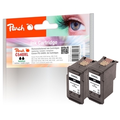 Peach Doppelpack Tintenpatronen schwarz kompatibel zu Canon PG-540XL