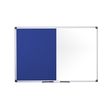 BI-OFFICE XA1222170 - Kombitafel Maya Filz, Blau, lackierter Stahl, magnetisch, trocken abwischbare Tafel, 150x120 cm, Aluminiumrahmen