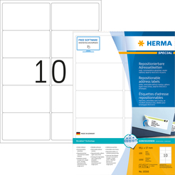 HERMA SPECIAL A4 Etiketten Movables / ablösbar 100 Blatt / Packung