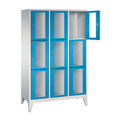 CP CLASSIC Fächerschrank, Fachhöhe 510 mm, mit Füßen, 9 Fächer, Breite 1200 mm Tür lichtblau