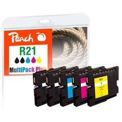 Peach Spar Pack Plus Tintenpatronen kompatibel zu Ricoh GC21