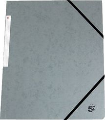 5 Star™ Eckspannmappe mit 3 Einschlagklappen/314305 240x320mm 350g grau