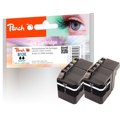 Peach Doppelpack Tintenpatronen schwarz kompatibel zu Brother LC-12EBK*2