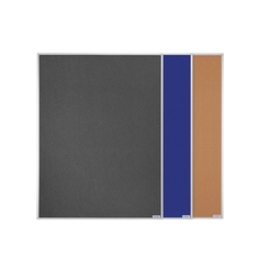 Pinnwand, Größe 1500 x 1200 mm, Oberfläche Filz Grau