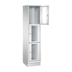 CP CLASSIC Fächerschrank, Fachhöhe 510 mm, mit Sockel, 3 Fächer, Breite 420 mm Tür lichtgrau