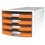 Han Schubladenbox IMPULS, DIN A4/C4, 4 offene Schubladen, weiß/Trend Colour orange