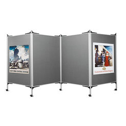 magnetoplan® Präsentationsständer-Set, mobil - 4 Pinntafeln, 5 Säulen - Breite 4 x 1200 mm
