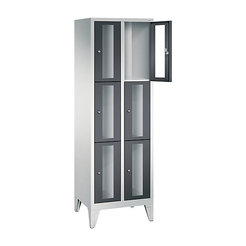 CP CLASSIC Fächerschrank, Fachhöhe 510 mm, mit Füßen, 6 Fächer, Breite 610 mm Tür schwarzgrau