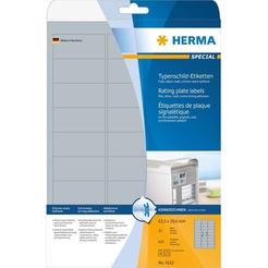 HERMA SPECIAL A4 Typenschild-Etiketten Folie silber