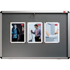 Nobo® Schaukasten für den Innenbereich, graue Textiltafel