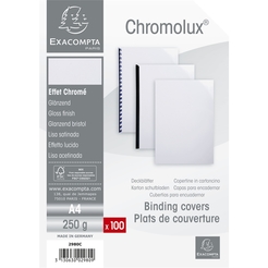 100er Packung Einbanddeckel Chromolux aus Karton 250g/qm, für DIN A4
