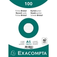 EXACOMPTA Karteikarte, liniert, A5, Karton, 205 g/m², weiß (100 Stück)