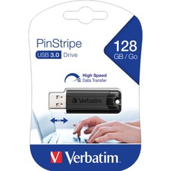 Verbatim USB-Stick/49319 128 GB PinStripe 3.0 schwarz