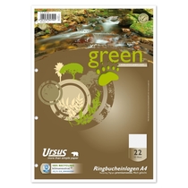 Ursus Green Ringbucheinlagen Pure Impact/04077022, weiß, kariert, A4, Inh. 50