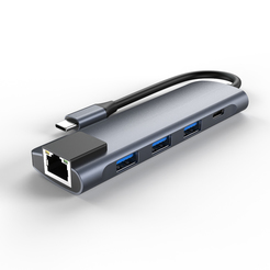 ACROPAQ U2 - Aluminum USB-C HUB 5-in-1 with LAN RJ45