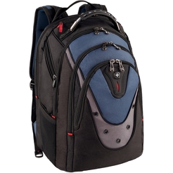 WENGER® Laptoprucksack IBEX, Polyester, Diagonale: 43,18 cm, 38 x 25 x 48 cm, schwarz/blau