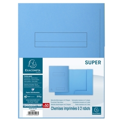 50er Packung bedruckte Aktenmappe 2 Klappen SUPER 210 24x32cm