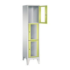 CP CLASSIC Fächerschrank, Fachhöhe 510 mm, mit Füßen, 3 Fächer, Breite 420 mm Tür viridingrün