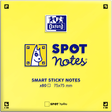 OXFORD Spot Notes 75 x 75mm selbsthaftend, 80 Blatt pro Block (6 Blocks), SCRIBZEE-APP