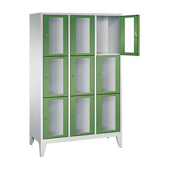 CP CLASSIC Fächerschrank, Fachhöhe 510 mm, mit Füßen, 9 Fächer, Breite 1200 mm Tür resedagrün