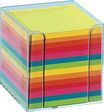 folia Zettelbox glasklar farbig/9902, glasklar, 95x95x95mm