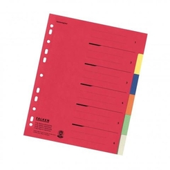 Ordnerregister DIN A4, Tabe: blanko, mehrfarbig, 6 Blatt