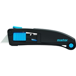 MARTOR® Sicherheitsmesser SECUPRO MAXISAFE, mit Klinge Nr .99, für: Rechts-/Linkshänder, schwarz/cyan