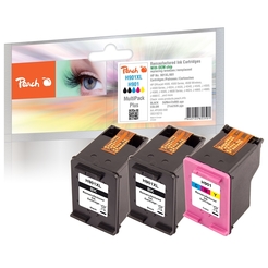 Peach Spar Pack Plus Druckköpfe kompatibel zu HP No. 901XL black, CC654AE,  No. 901 color, CC656AE