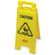 Rubbermaid®Commercial Products Schild, CAUTION WET FLOOR, 3sprachig, gelb, Druckfarbe: schwarz/rot