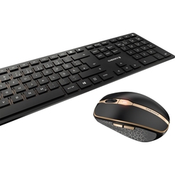CHERRY Maus-Tastatur-Set DW9100 SLIM JD-9100DE-2 sw/bronze