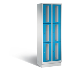 CP CLASSIC Fächerschrank, Fachhöhe 510 mm, mit Sockel, 6 Fächer, Breite 610 mm Tür lichtblau