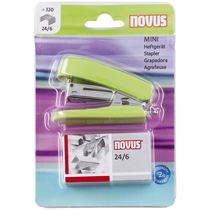 Novus® Minihefter + Klammern - 12 Blatt, hellgrün