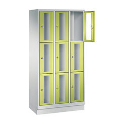 CP CLASSIC Fächerschrank, Fachhöhe 510 mm, mit Sockel, 9 Fächer, Breite 900 mm Tür viridingrün