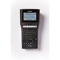 brother® Beschriftungsgerät, P-touch H500, Hand-/Tischgerät, für: TZe-Bänder, Bedienung über: QWERTZ-Tastatur, PC-Anbindung: USB, Netzanschluss/Akku-/Batteriebetrieb, 16stellig, 3zeilig, 122 x 245 x 91 mm, 830 g, schwarz