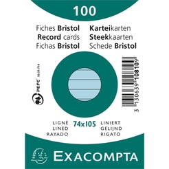 EXACOMPTA Karteikarte, liniert, A7, Karton, 205 g/m², blau (100 Stück)