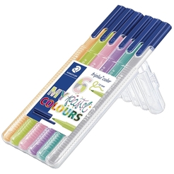 Staedtler® Fasermaler triplus® color 323 - ca. 1,0 mm, Etui, 6 Farben pastell