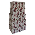 Weihnachtsgeschenkkarton Vögel - 5 tlg., rechteckig